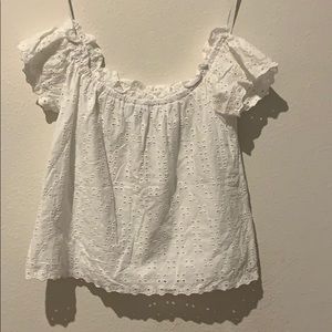 Cute white over the shoulder cropped top
